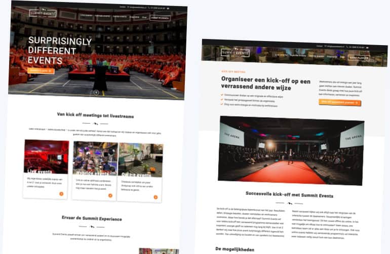 De website transformatie van Summit Events